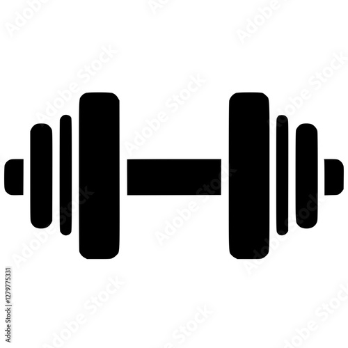 Dumbbell logo silhouette