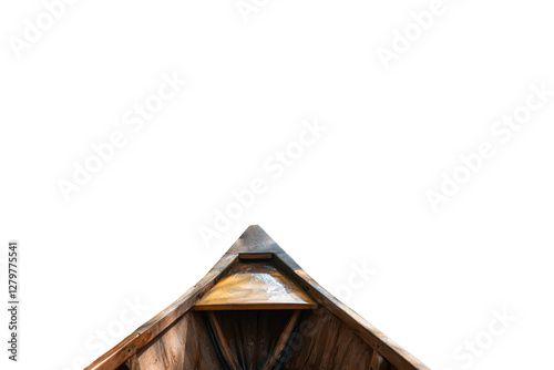 Serene View from the Bow of a Wooden Canoe on Tranquil Water Surface