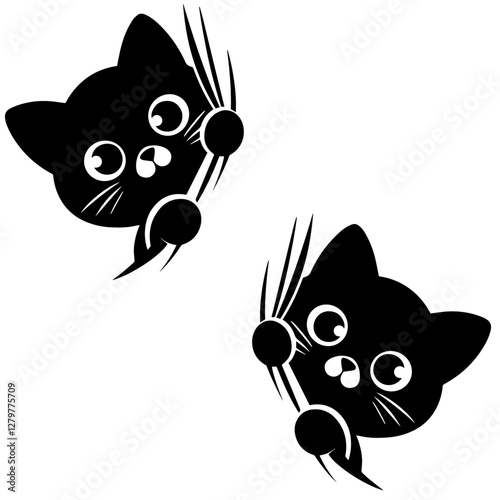 cute kittens vector sticker design