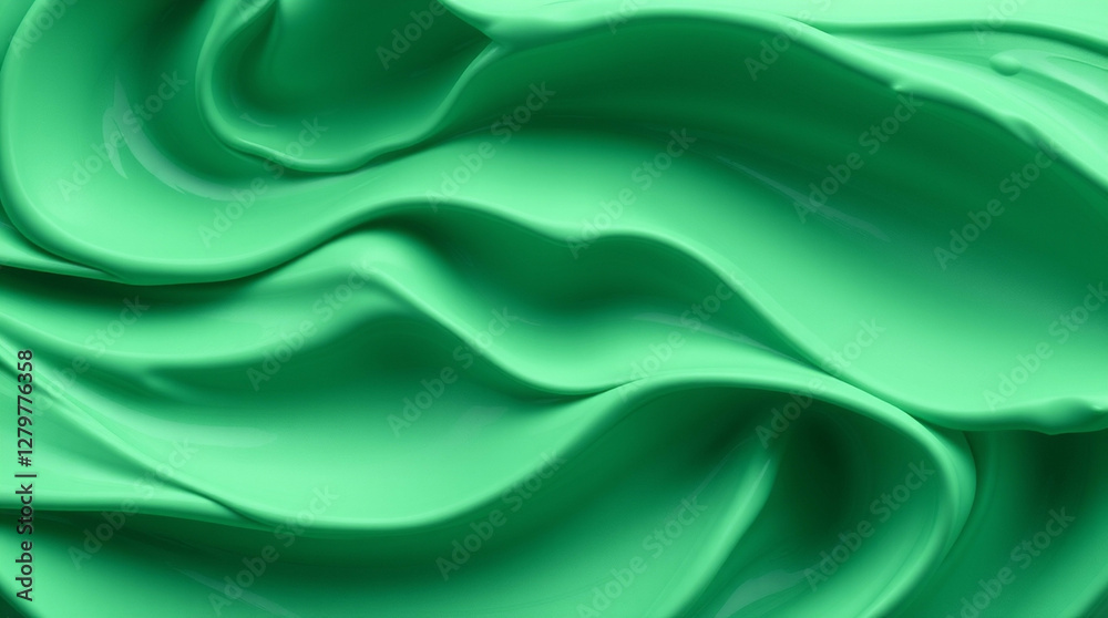 Obraz premium Fluidity in verdant shades, an abstract representation of movement