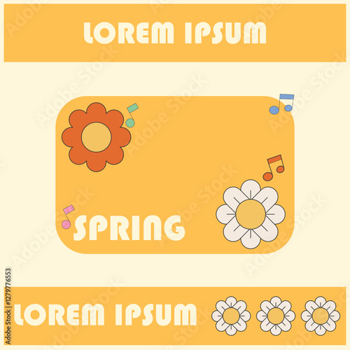 hello Spring flat design, spring sale poster,