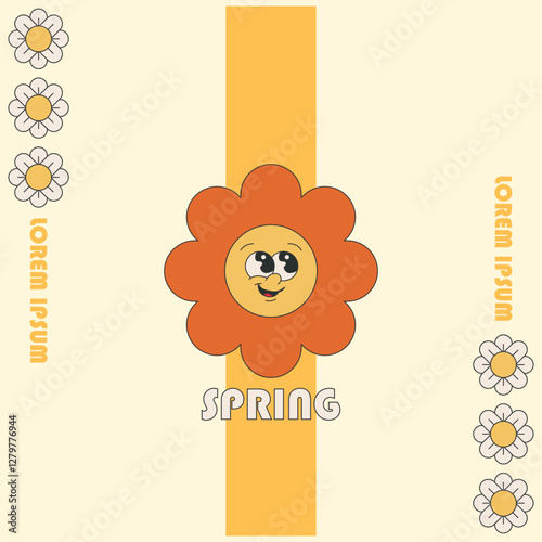 hello Spring flat design, spring sale poster,