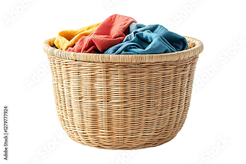 Colorful laundry in a wicker basket
