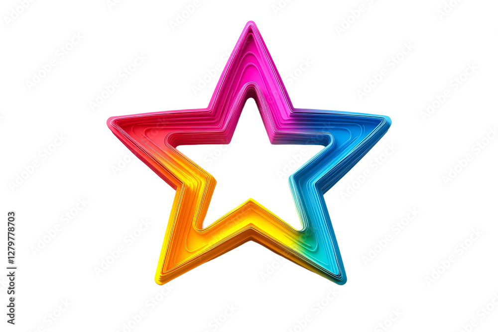 Colorful layered star design with vibrant hues Colorful layered star design with vibrant hues