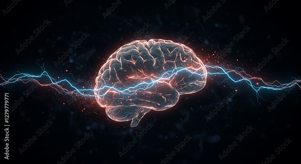 Illuminated Brain: Energetic Neural Pathways in Abstract Style Illuminated Brain: Energetic Neural Pathways in Abstract Style