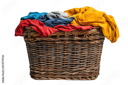 Clothes basket full of colorful laundry