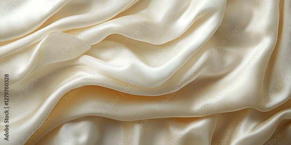 Obraz premium Smooth Cream Silk Fabric Drape