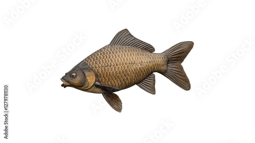 Life like fish sculpture in nature photo