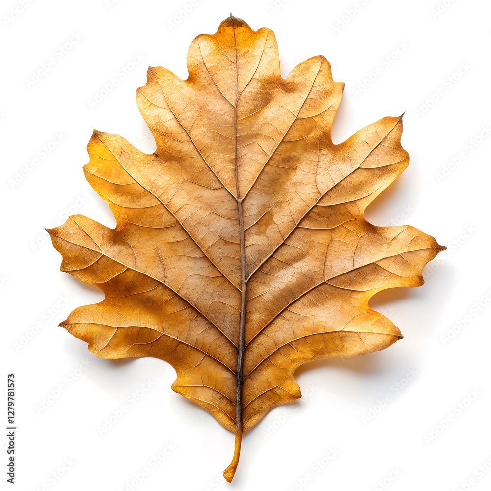 Dried Oak Leaf on White Background Dried Oak Leaf on White Background