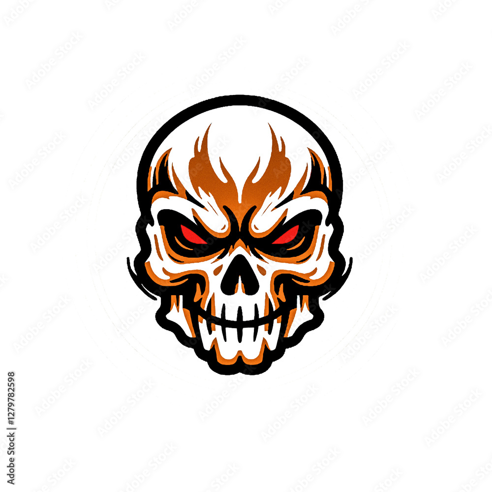 Fototapeta premium skull Vintage Flaming Skull Illustration for Logo and Graphic Design