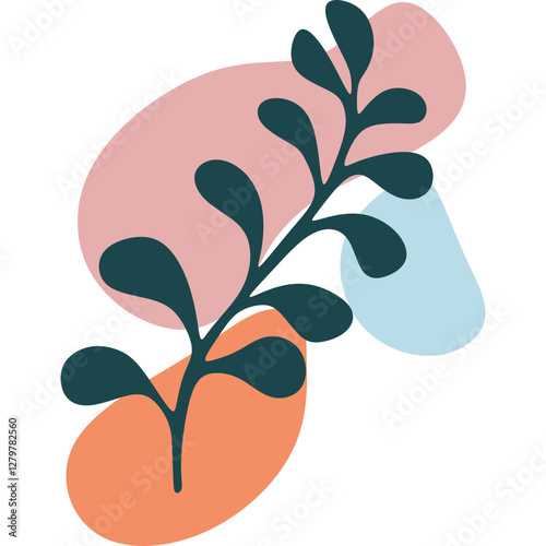 Aesthetic shape blob with leaf