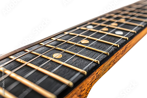 Guitar neck and frets in natural light photo