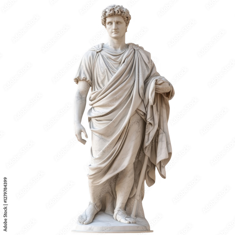 Obraz premium Classical Roman Statue of a Dignified Draped Figure in Marble