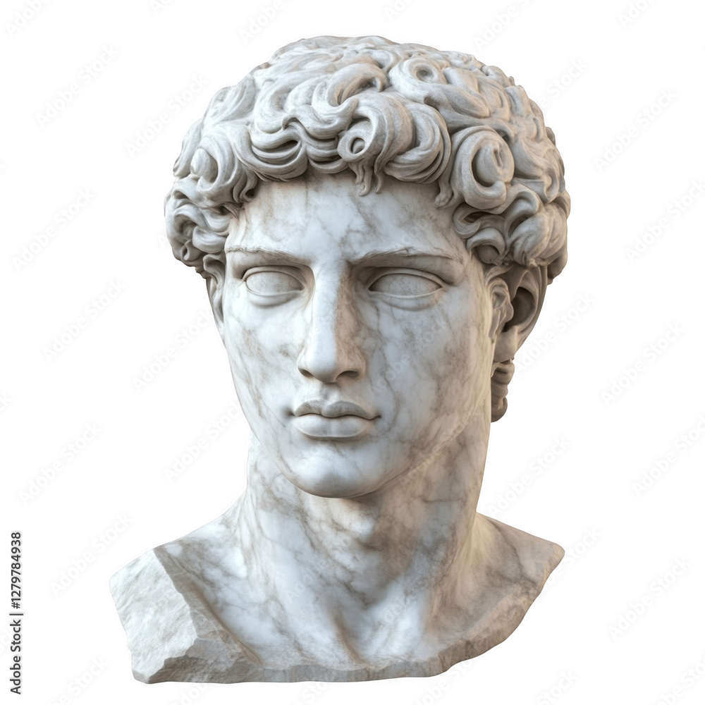 Marble Sculpture of an Ancient Greek Youth with Curly Hair Marble Sculpture of an Ancient Greek Youth with Curly Hair