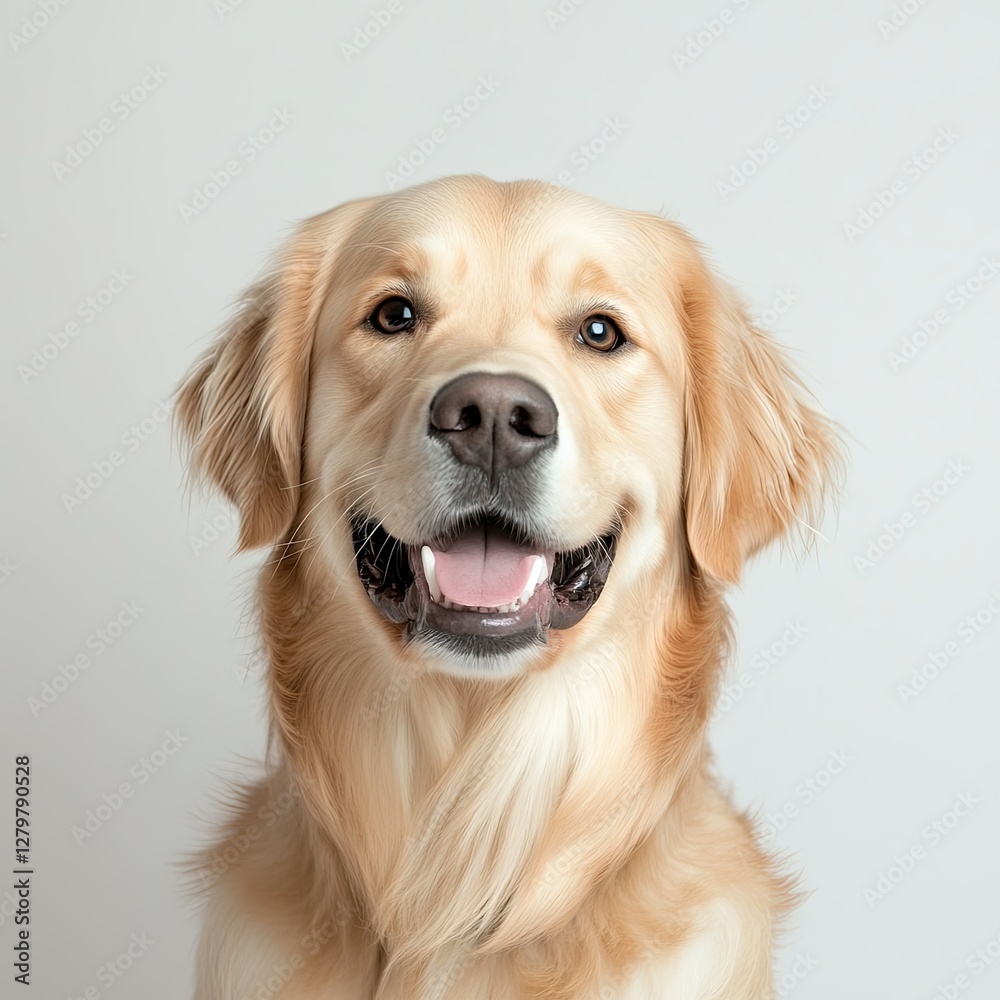 Ultra Quality Picture of a Photo Golden Retriever, Isolated on a White Background Ultra Quality Picture of a Photo Golden Retriever, Isolated on a White Background