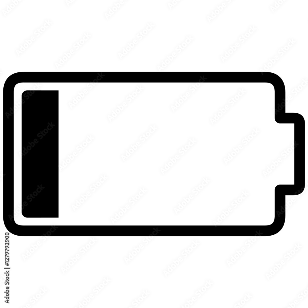 Black single low battery indicator icon, simple charging flat design vector pictogram, infographic interface elements for app logo web button ui ux isolated on white background Black single low battery indicator icon, simple charging flat design vector pictogram, infographic interface elements for app logo web button ui ux isolated on white background