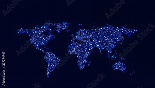 blue world map