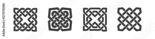 Collection of Norse and Celtic knotwork designs, featuring intricate interwoven lines and ancient tribal symbols.