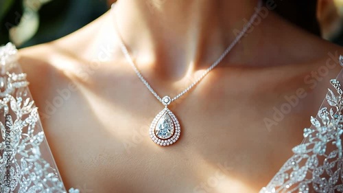 Stunning Pear-Shaped Diamond Pendant Necklace