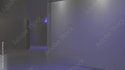 industrial hall empty room liminal space 3d render