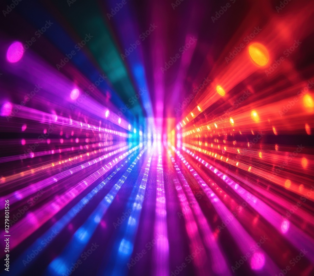 Obraz premium Colorful Light Rays Creating Dynamic Patterns in an Abstract Background for Visuals, Art, and Creative Projects
