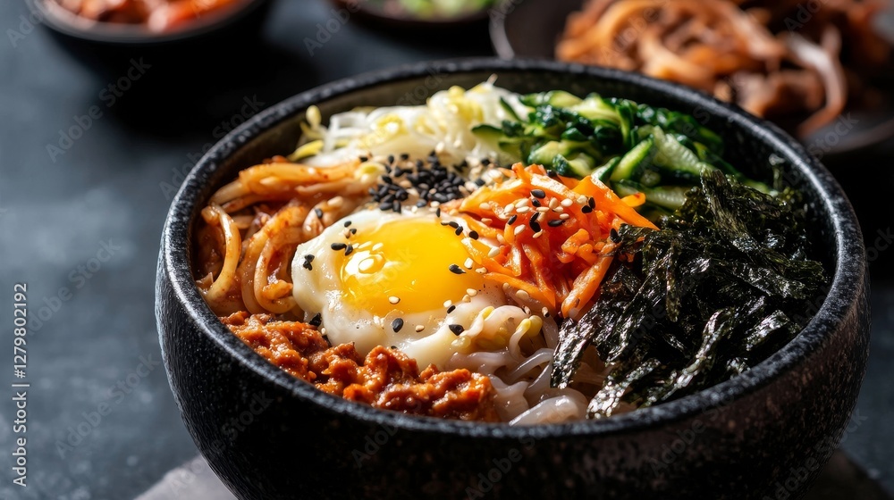 Close-up bibimbap, food design