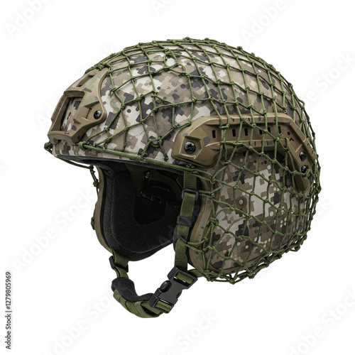 modern military helmet on a transparent background