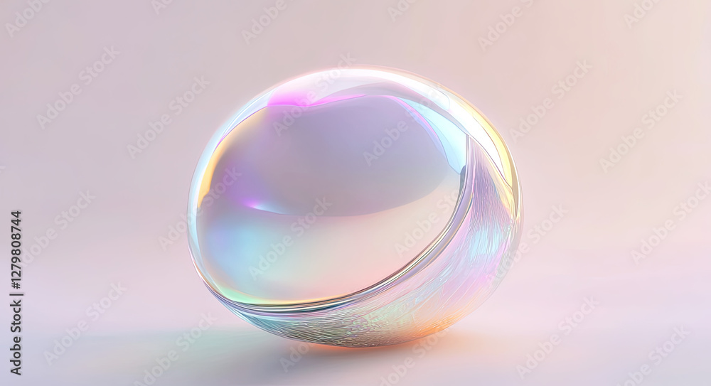 A colorful, translucent sphere reflecting light against a soft background. A colorful, translucent sphere reflecting light against a soft background.