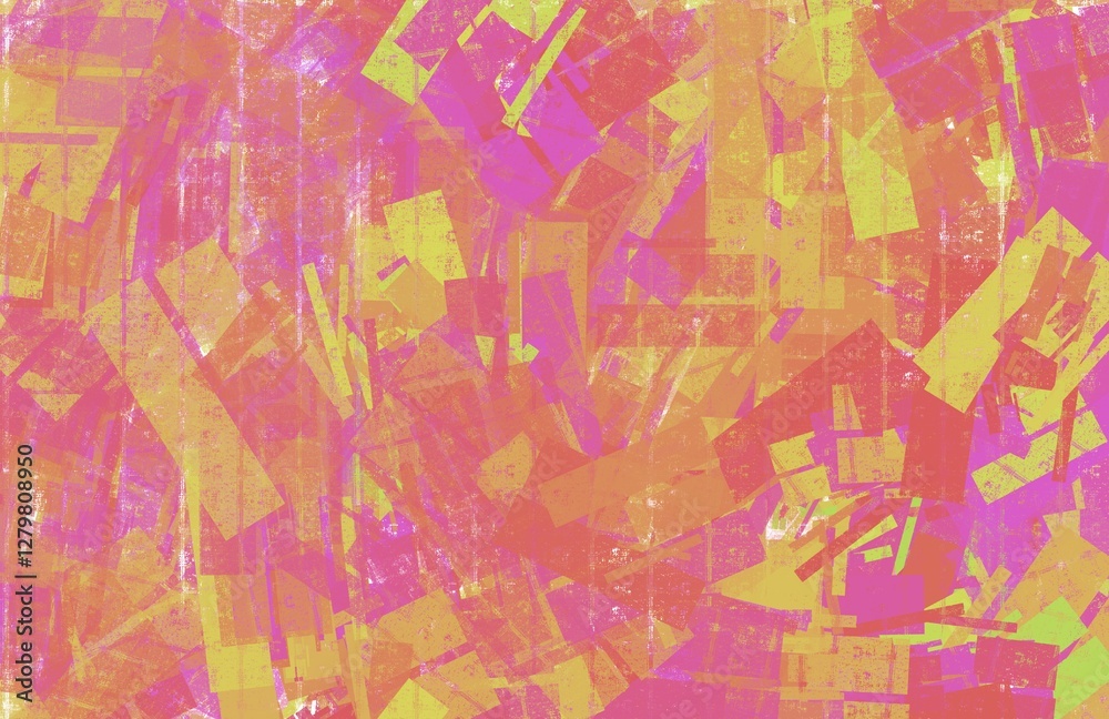 Fototapeta premium Pink and yellow cubic image backdrop