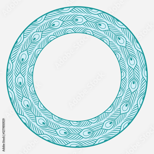 Circular Peacock Pattern EPS Vector