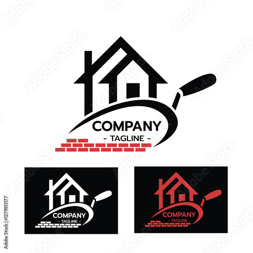 Bricklayer logo template vector illustration