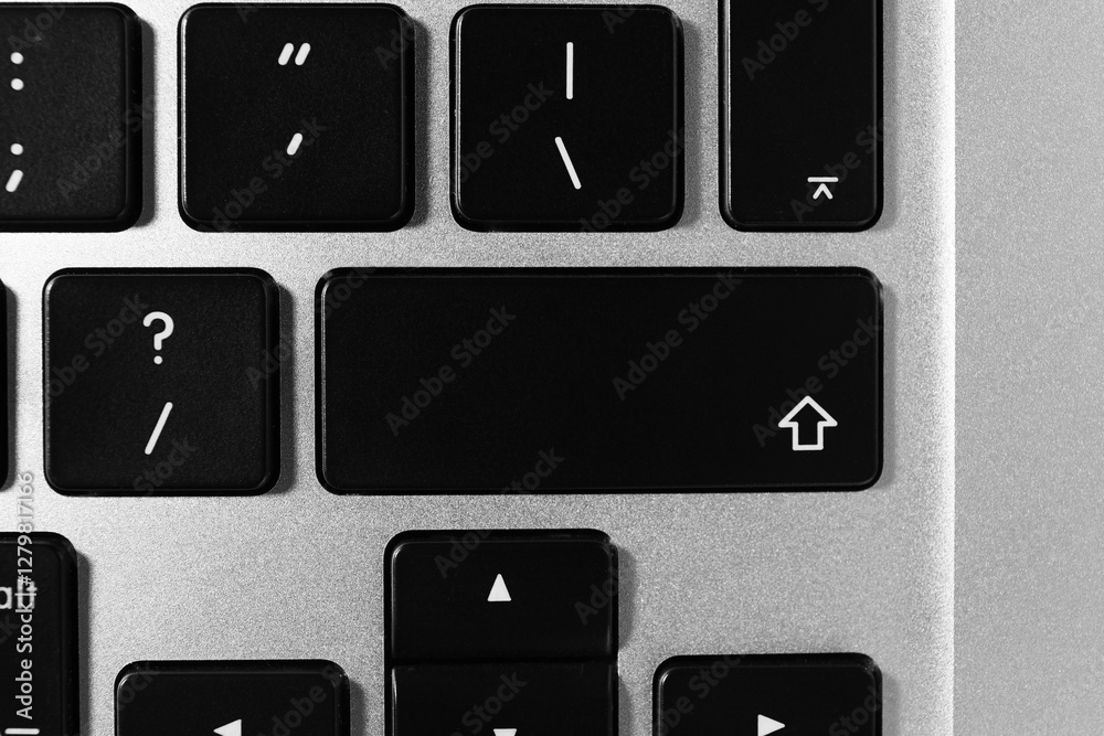 Technical support concept. Modern keyboard on light background, top view Technical support concept. Modern keyboard on light background, top view