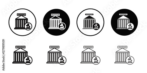 Court icon Thin line flat illustration