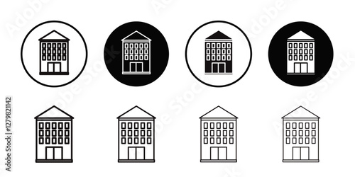 hotel icon Thin line flat illustration