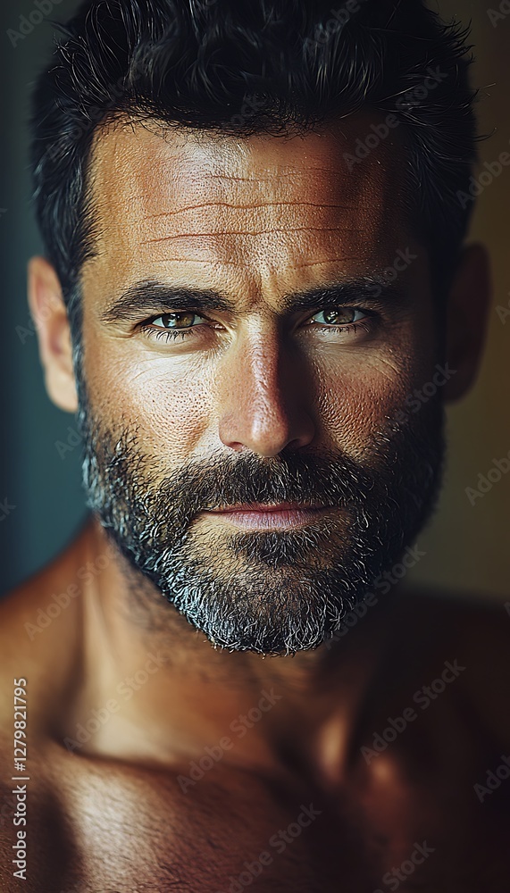 Obraz premium Close-up portrait of a man with a beard