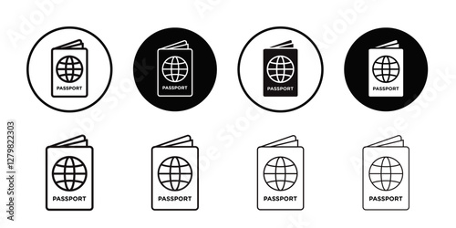 Passport icon Thin line flat illustration