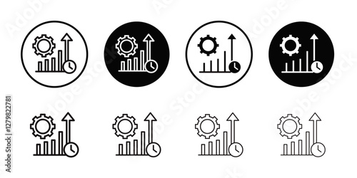 Productivity icon Thin line flat illustration