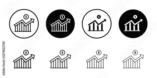 Profit icon Thin line flat illustration