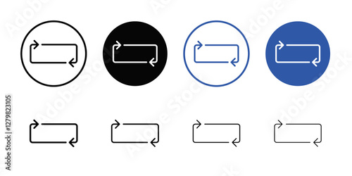 Repeat icon Thin line flat illustration