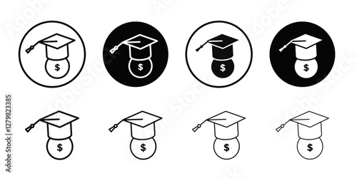 Scholarship fund icon Thin line flat illustration