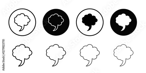 Speech bubble icon Thin line flat illustration