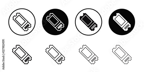 Ticket icon Thin line flat illustration