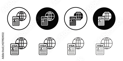 Visa icon Thin line flat illustration