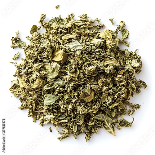 Dried Parsley Flakes  Heap of Green Herbs  Culinary Spice photo