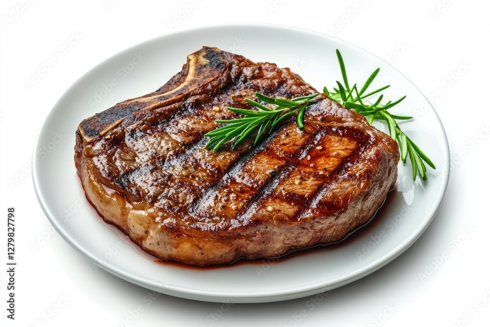 Collection of Grilled Steak on Plate on Isolate Transparency Background,White Collection of Grilled Steak on Plate on Isolate Transparency Background,White