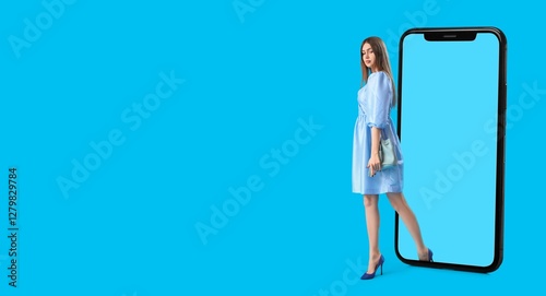 Young woman getting out of ...