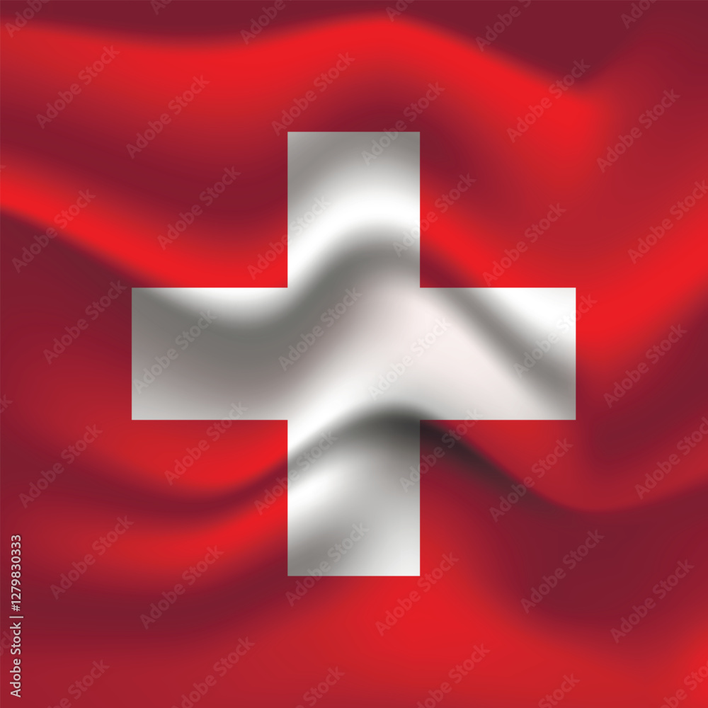 Obraz premium Flag of Switzerland. Swiss national symbol in official colors. Template icon. Abstract vector background.