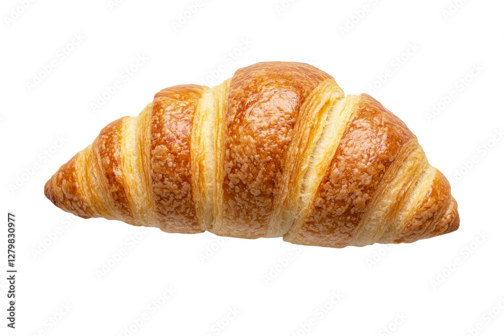Croissant is shown on a white background, isolated Croissant is shown on a white background, isolated