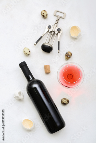 Composition with bottle of ...