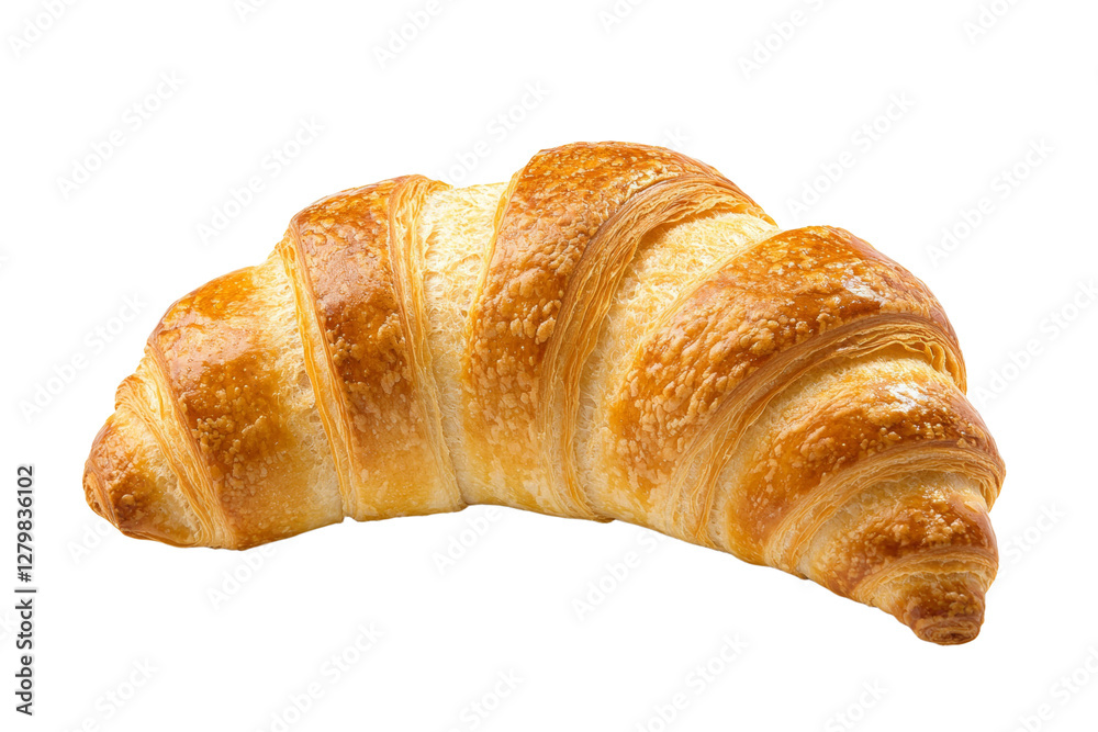 Croissant is sitting on a white background, isolated Croissant is sitting on a white background, isolated